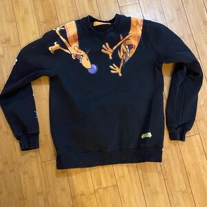 Nickelodeon Black Crewneck Sweater with CATDOG Accents